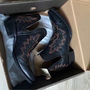 Ariat Black and Brown Embroidered Ankle Boots